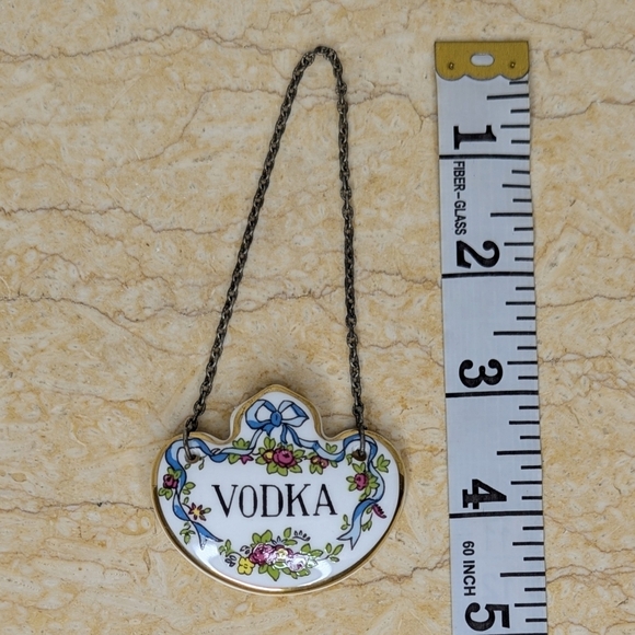 Vintage Coalport Bone China Decanter Vodka Tag Label With Chain - Picture 5 of 7